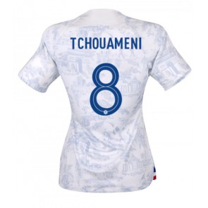 Frankrike Aurelien Tchouameni #8 Bortatröja Dam VM 2022 Korta ärmar